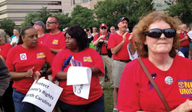 CWA members join the Moral Monday action