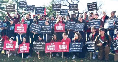 CWAers at Microsoft subsidiary ZeniMax rally about AI policies