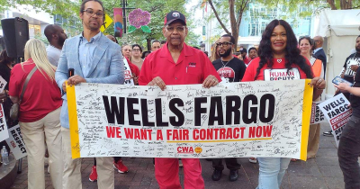 Wells Fargo Workers March with CWA President Cummings in Charlotte