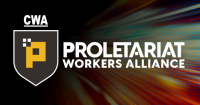 CWA Proletariat Workers Alliance logo with the letter P on a shield