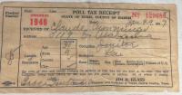 Image of a poll tax receipt from 1947.