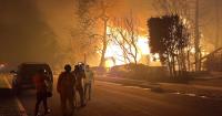 NABET-CWA camera crew members covering the 2025 Los Angeles wildfires.