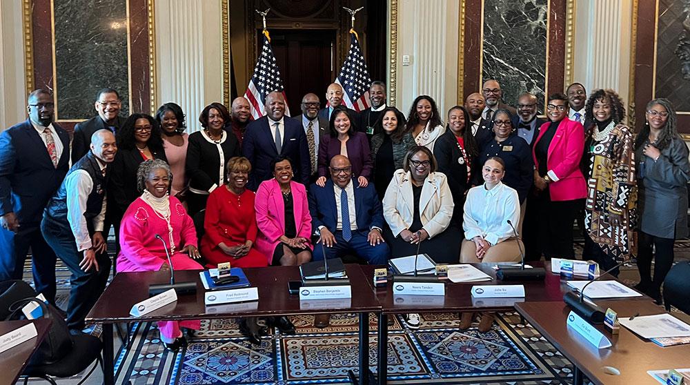 group photo of Black Labor Leaders Roundtable with senior members of the Biden Administration