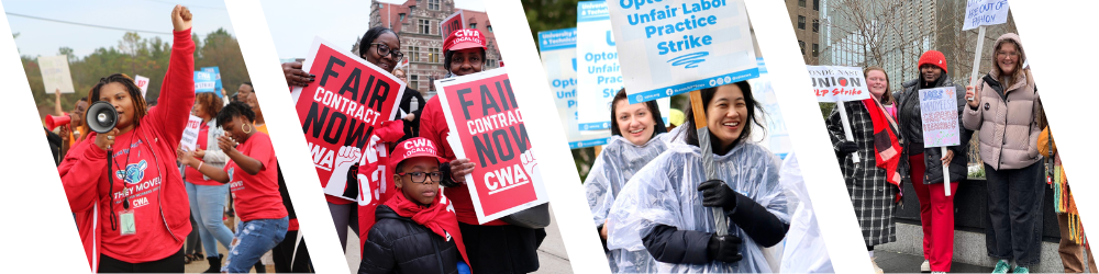 Photos of CWA members taking action at rallies!