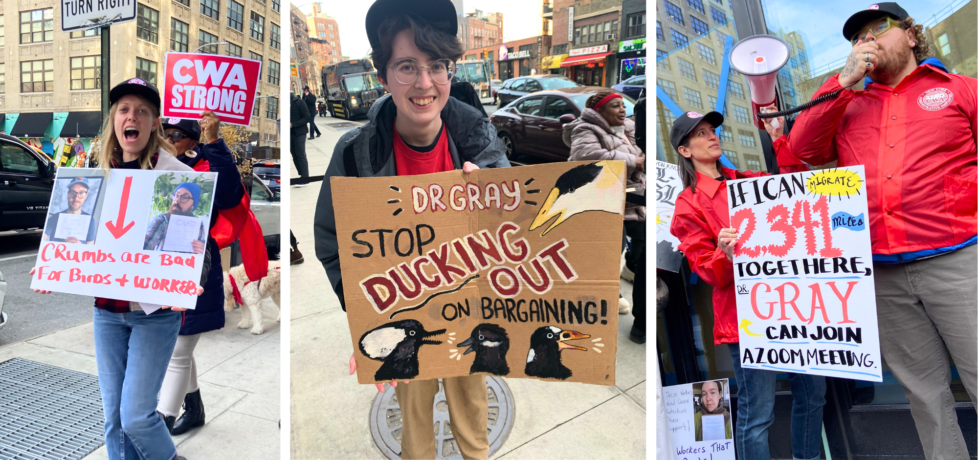 Bird union member rally to protect workers!