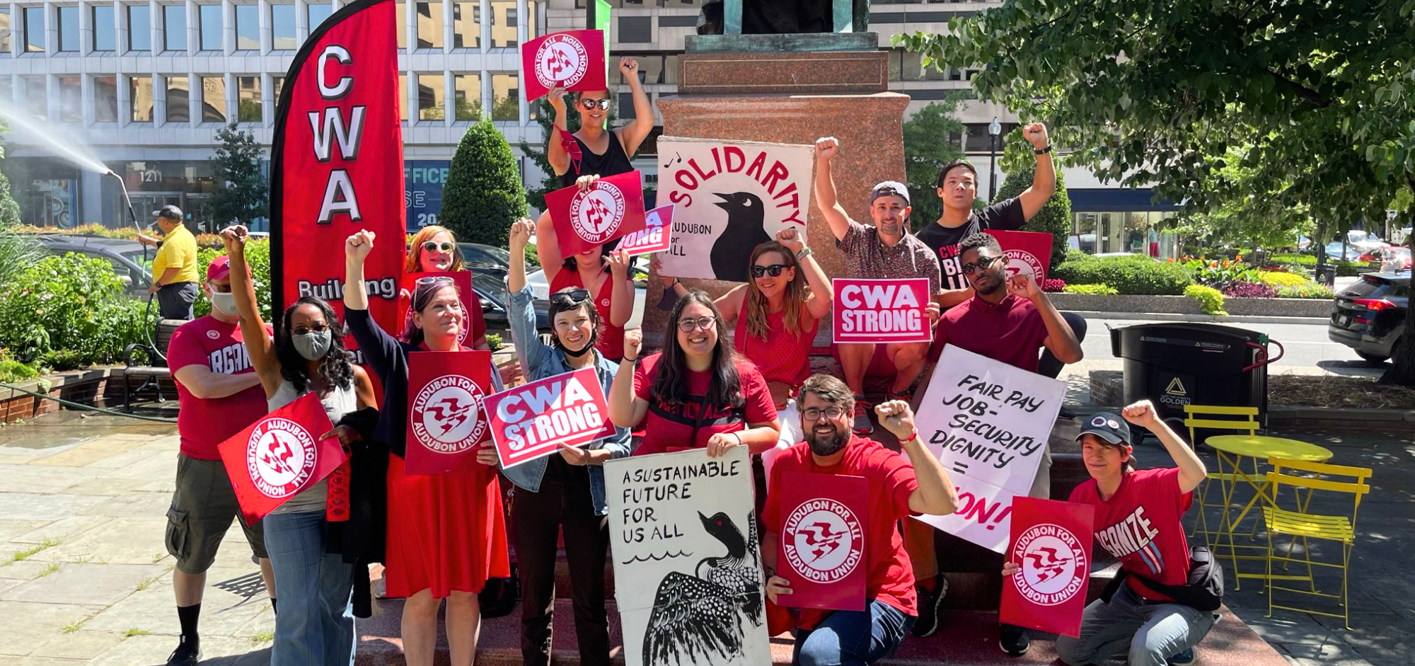 Bird union member rally to protect workers!