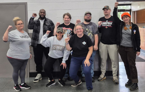 workers at the NFI parts warehouse in Louisville, Ky